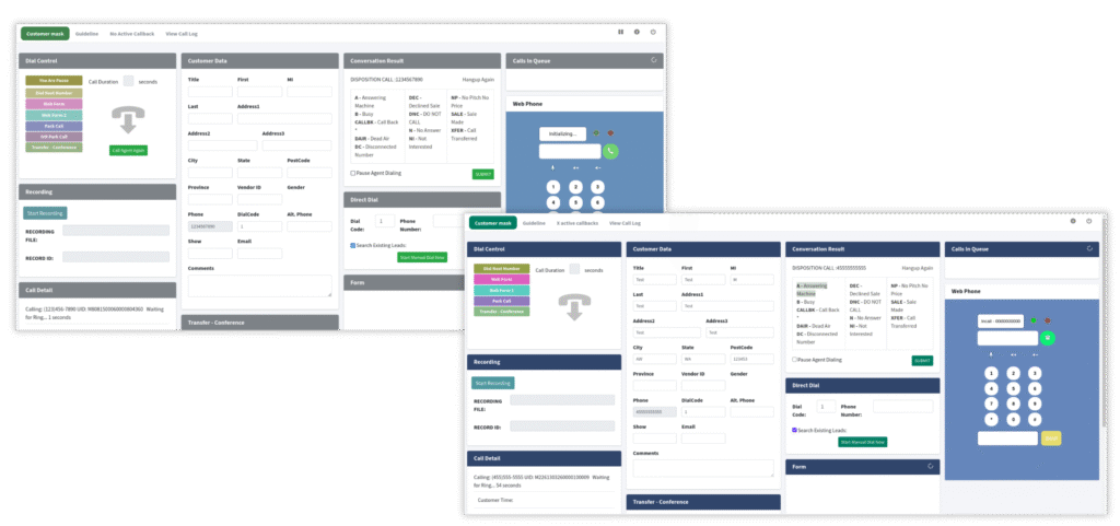 Agent web client & agent screen