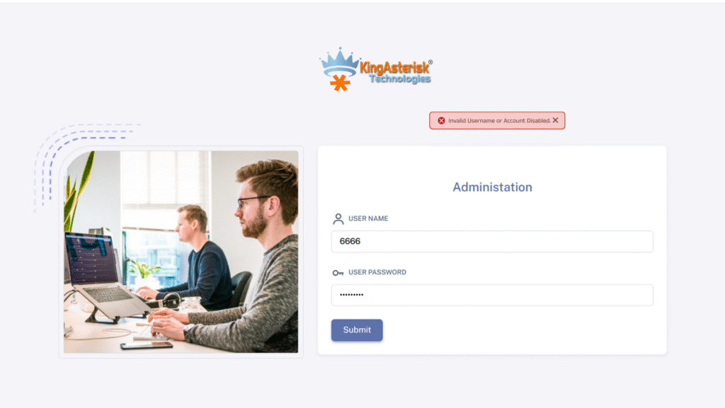 Vicidial Admin Login page