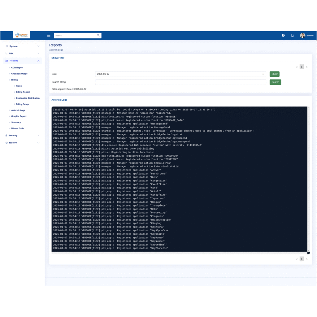 Asterisk LOG PBX