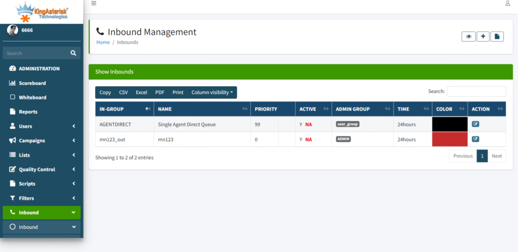 Inbound management Admin- Inbound-Management-Administrator