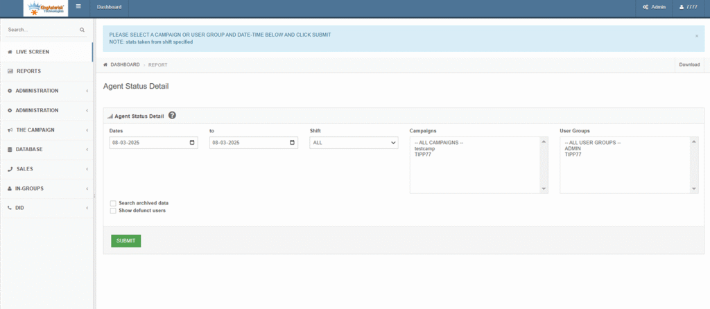 Agent Status Details