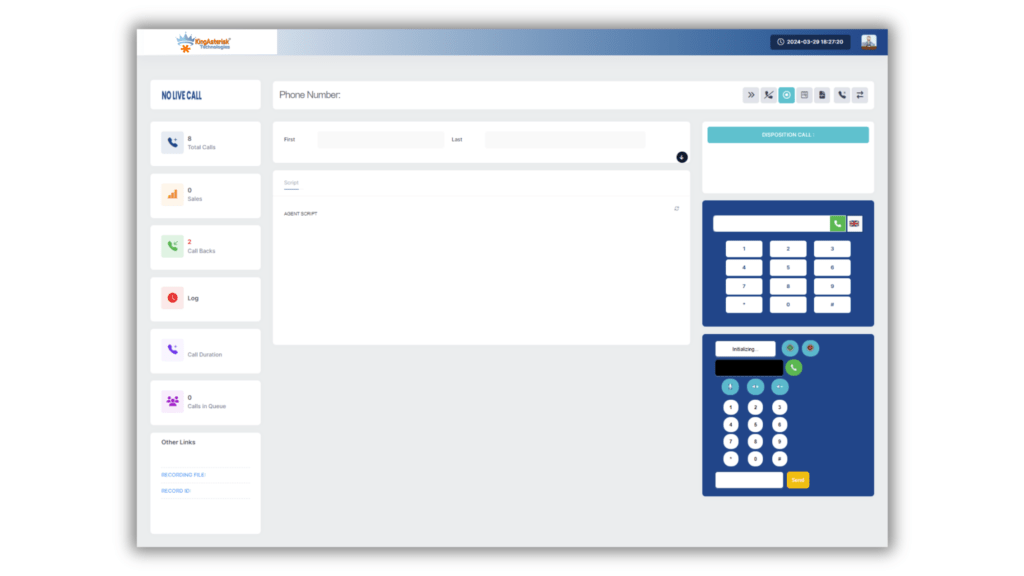 Vicidial Agent screen