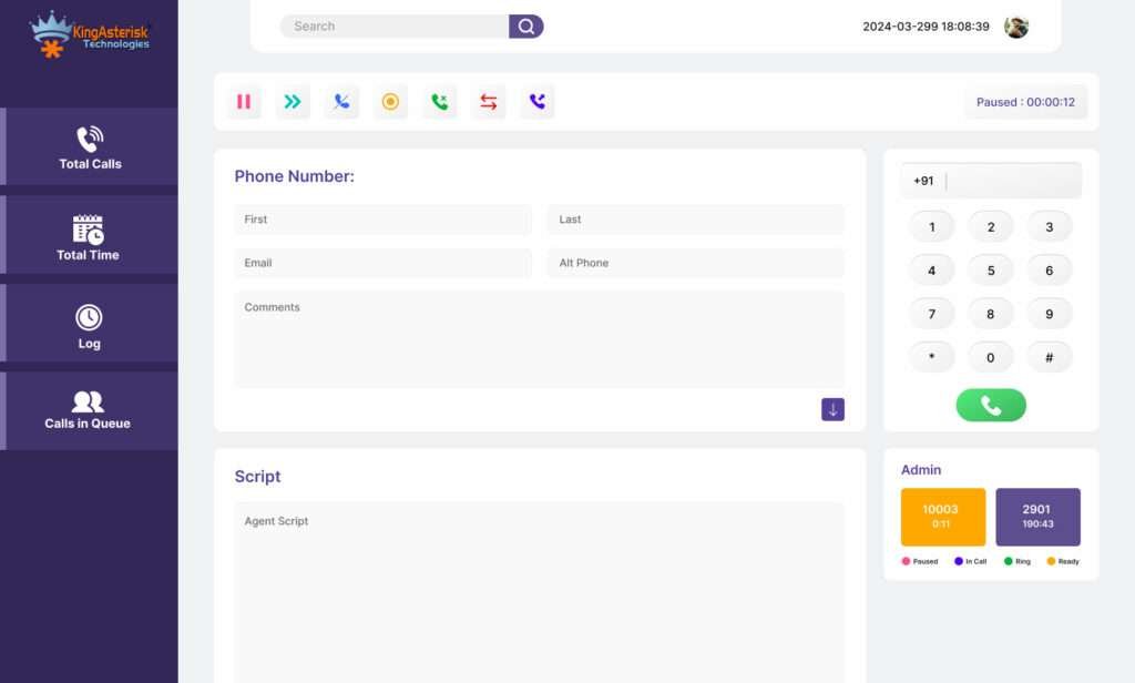 Vicidial Agent Screen