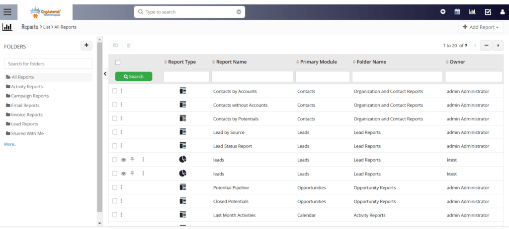 CRM Dialer Reports
