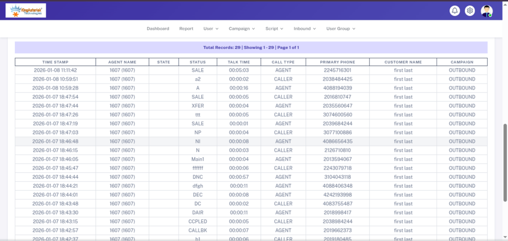 vicidial outbound data