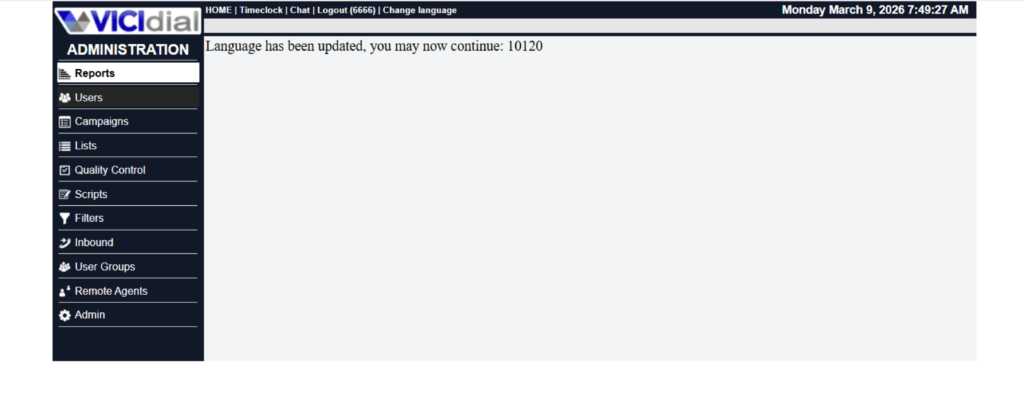 Language Update Confirmation (IDNUM Reference) 
