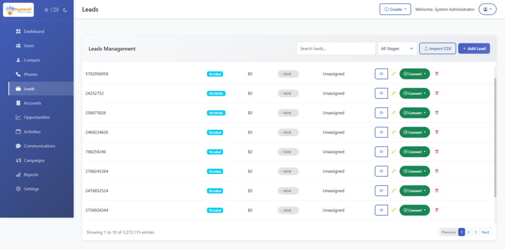 Custom CRM Leads Management