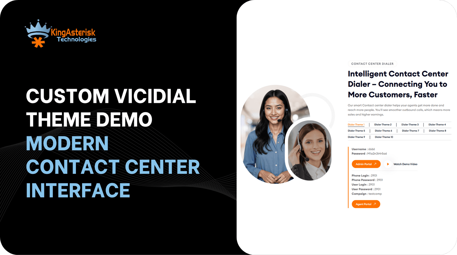 Custom VICIdial Theme Demo – Modern Contact Center Interface