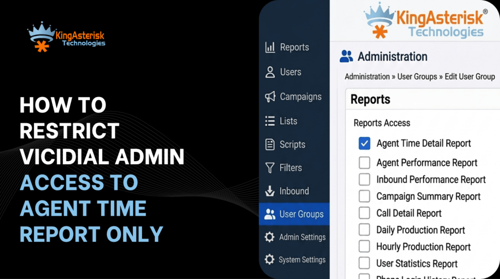 How to Restrict VICIdial Admin Access to Agent Time Report Only