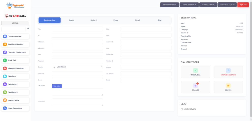VICIdial user and agent management
