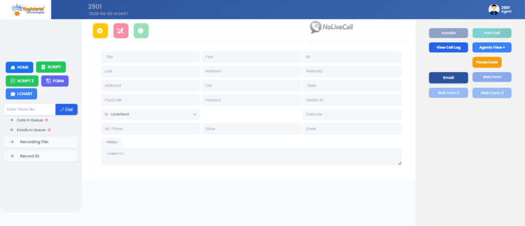 VICIdial agent dashboard for live call center performance