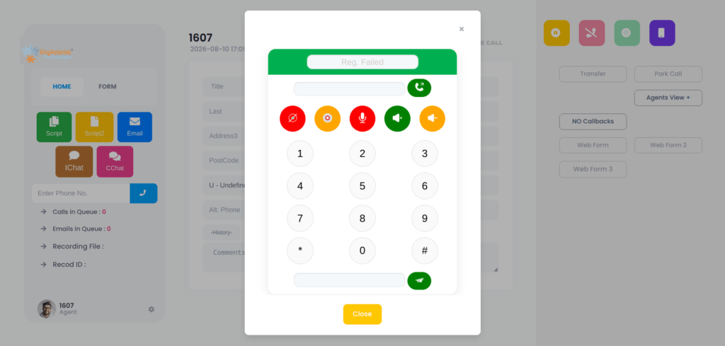 VICIdial webphone.