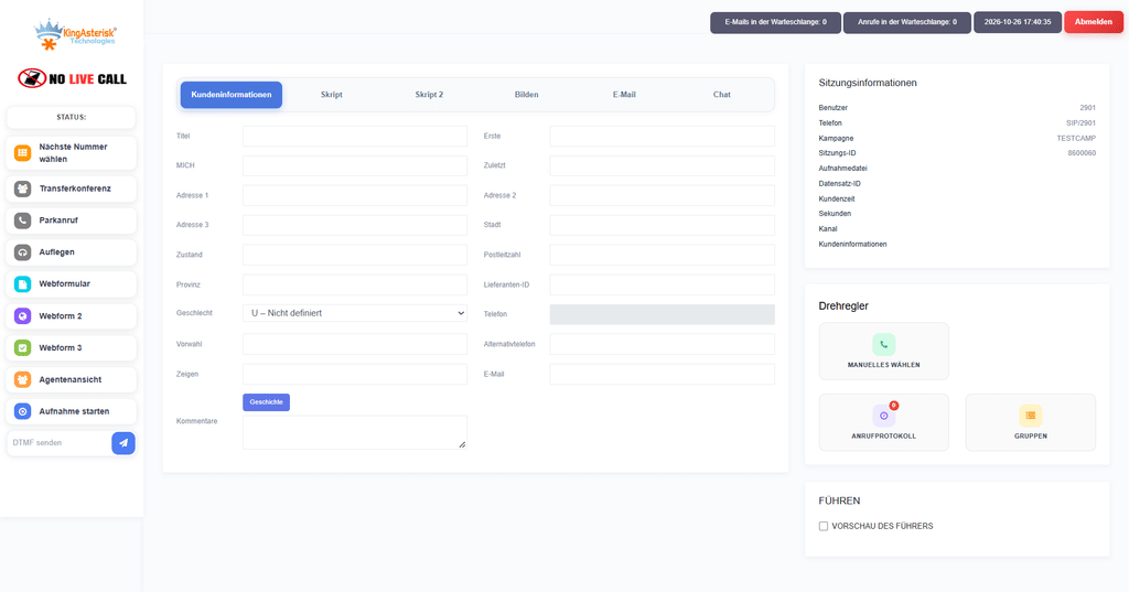 Custom VICIdial German Language Agent Interface
